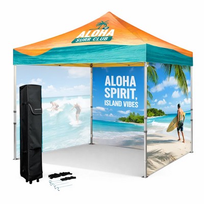 10' x 10' Heavy Duty Pop Up Canopy Tent Kit w/ 3 Full Walls ( Dye Sublimation)