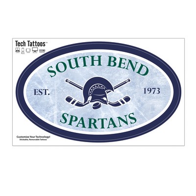 Tech Tattoo™ | Oval | 5" x 8" Sheet | White Vinyl